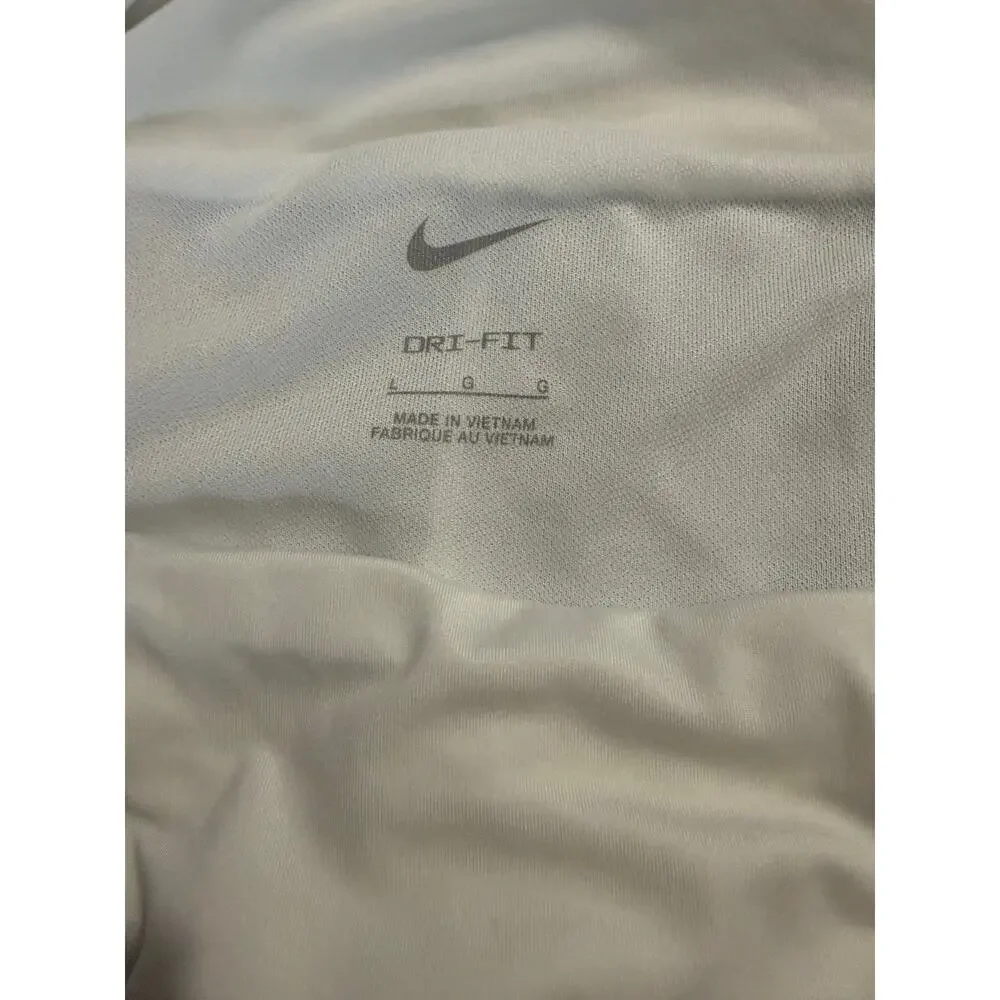 NIKE Shorts Women's Large White Lined Split Side Hidden Drawstring Mini Pocket
